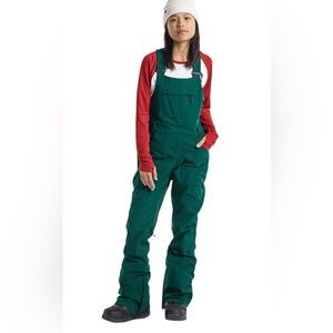 Women’s Green ski pants- bib style